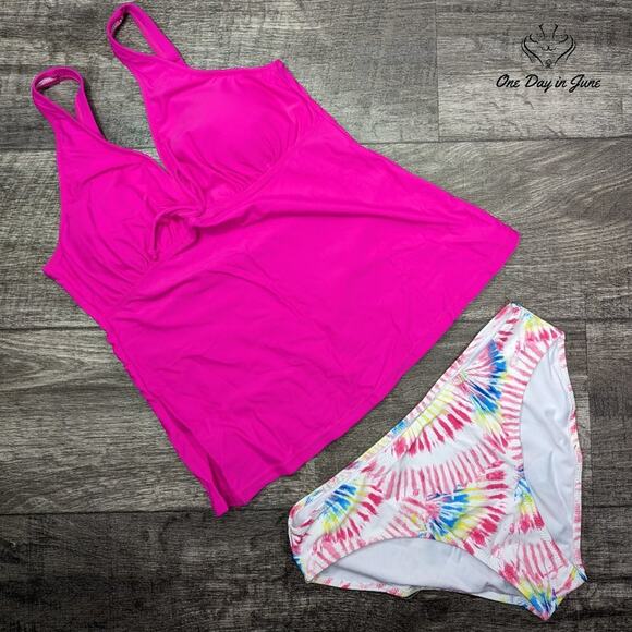 ODIJ V Neck Tankini Swimsuit Size M - Picture 1 of 3